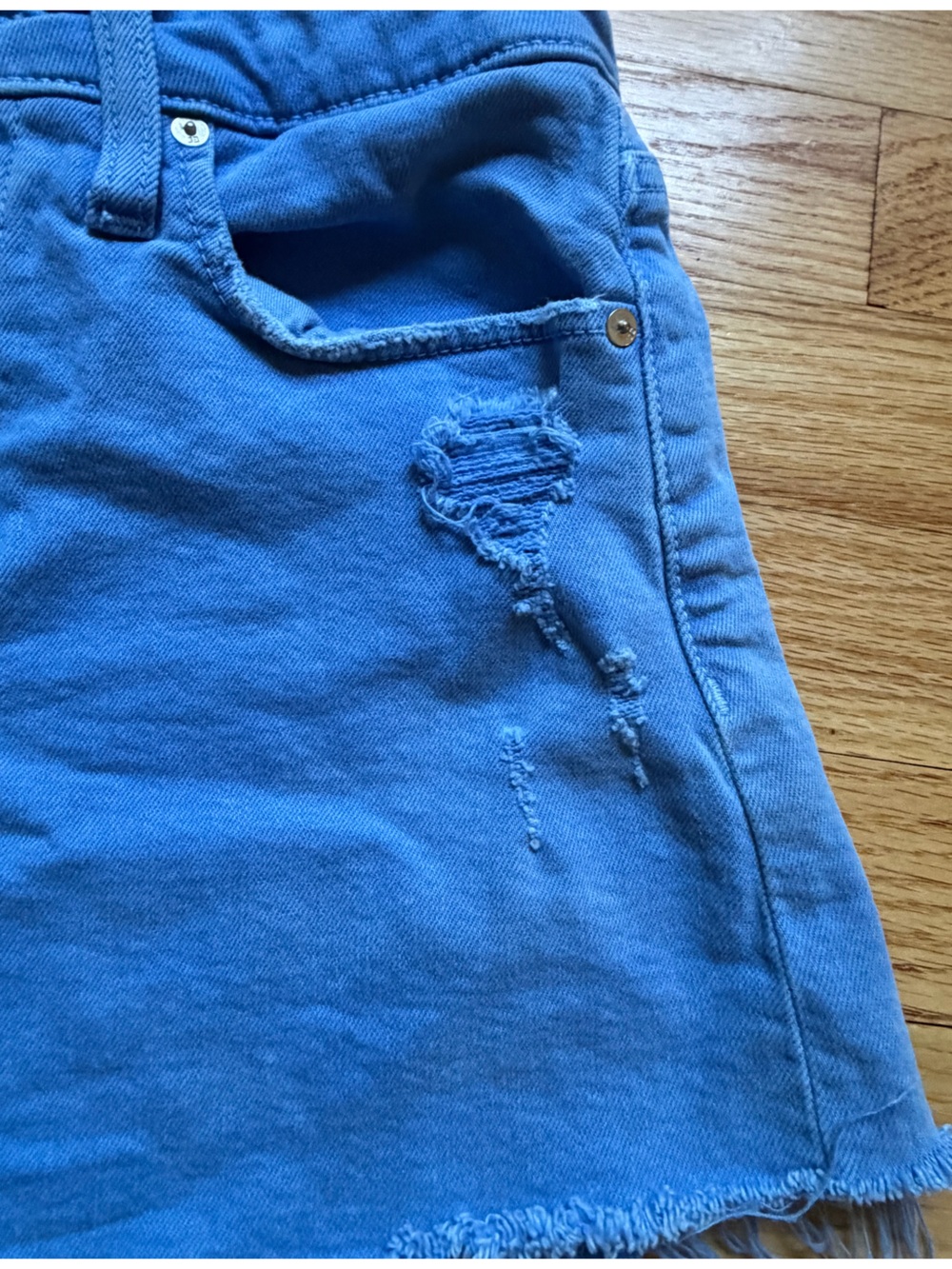 Joe’s Jeans Blue Distressed Denim Shorts - Picture 2 of 7